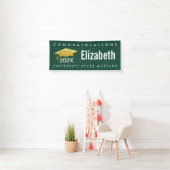 Afstuderen Modern Bold Simple Gold Pet op groen Spandoek (Insitu)