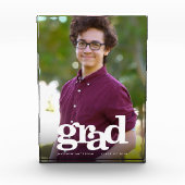 Afstuderen Modern Bold Typografie Custom Keepsake Fotoblokken (Voorkant)