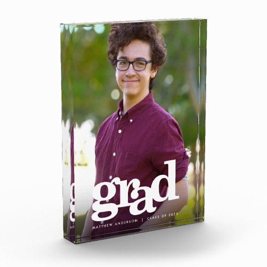 Afstuderen Modern Bold Typografie Custom Keepsake Fotoblokken (Links)