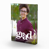 Afstuderen Modern Bold Typografie Custom Keepsake Fotoblokken (Rechts)