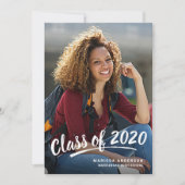 Afstuderen Modern Brush Script 2+Sided Party 2020 Kaart (Voorkant)