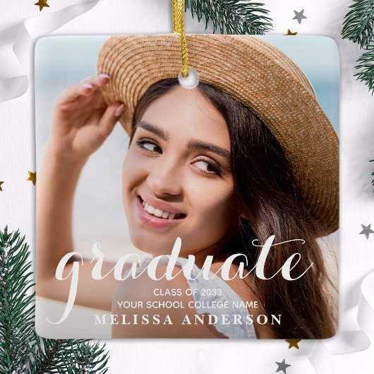 Afstuderen Modern Eenvoudig Aangepast 2 Foto Afstu Keramisch Ornament