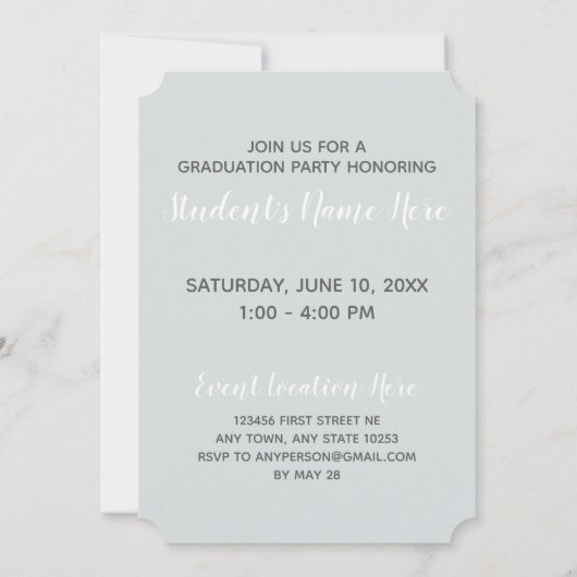 Afstuderen modern Eenvoudig design Kaart (Achterkant)