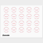 Afstuderen Modern Eenvoudig Rood Custom Dank u Ronde Sticker (Vel)