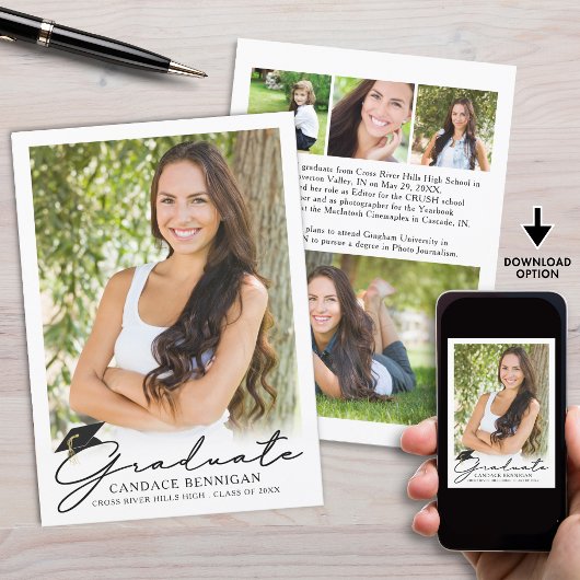 Afstuderen Modern, eenvoudig script 5 Foto Aankondiging