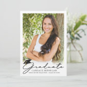 Afstuderen Modern, eenvoudig script 5 Foto Aankondiging (Staand voorkant)