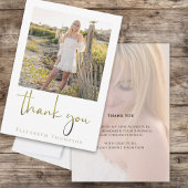 Afstuderen Modern Eenvoudige Kalligrafie Goud Dank Bedankkaart