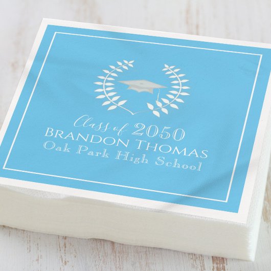 Afstuderen Modern Elegant Carolina Blue Custom Servet