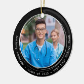 Afstuderen Modern Elegant Custom Photo Afstuderen Keramisch Ornament (Links)
