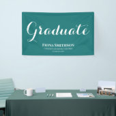 Afstuderen Modern Elegant Groen Binnen Spandoek (Beurs)