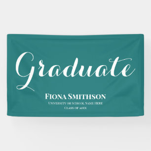 Afstuderen Modern Elegant Groen Binnen Spandoek
