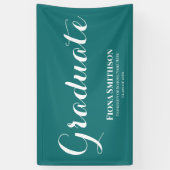 Afstuderen Modern Elegant Groen Binnen Spandoek (Verticaal)