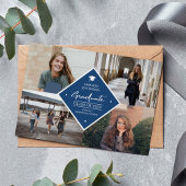 Afstuderen modern elegant script 4 foto collage a aankondiging