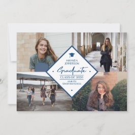 Afstuderen modern elegant script 4 fotocollage aankondiging