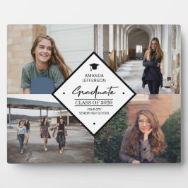 Afstuderen modern elegant script 4 fotocollage fotoplaat