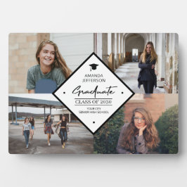 Afstuderen modern elegant script 4 fotocollage fotoplaat