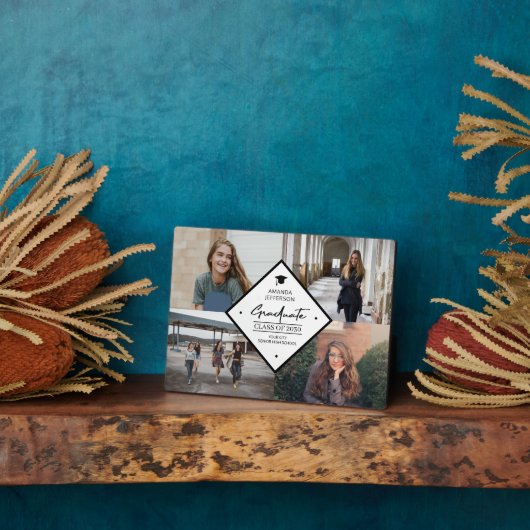 Afstuderen modern elegant script 4 fotocollage fotoplaat (Zijkant)