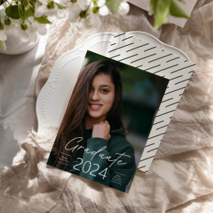Afstuderen Modern Elegant Script foto Kaart