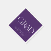 Afstuderen Modern Elegant Type Paars Napkins Servet (Hoek)