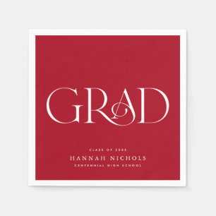 Afstuderen Modern Elegant Type Red Napkins Servet