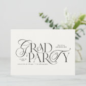 Afstuderen Modern Elegant Typografie Zwart & Wit Kaart (Staand voorkant)