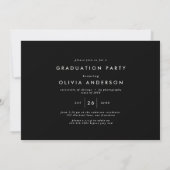Afstuderen Modern Elegant Typografie Zwart & Wit Kaart (Achterkant)