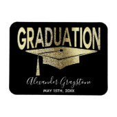 Afstuderen Modern Faux Gold Save the Date Magneet (Horizontaal)