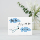 Afstuderen Modern Flying High Plane Cloud Briefkaart (Staand voorkant)