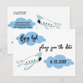 Afstuderen Modern Flying High Plane Cloud Briefkaart (Voorkant / Achterkant)