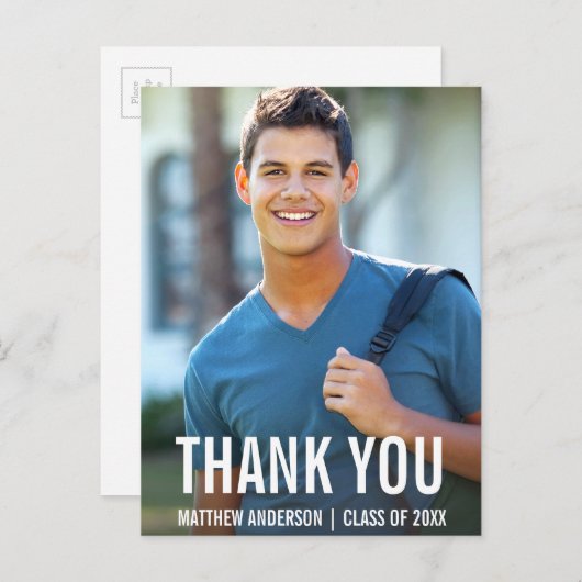 Afstuderen Modern Foto Dank u Briefkaart BWB (Voorkant / Achterkant)