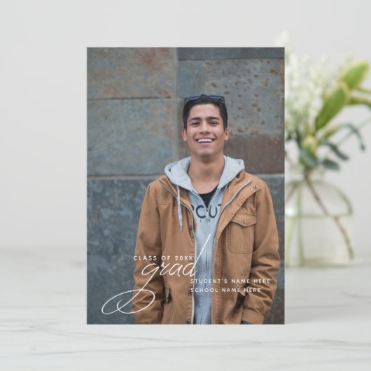 Afstuderen Modern Foto Kaart (Staand voorkant)