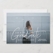 Afstuderen modern fotoscript elegant kaart (Voorkant)