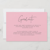 Afstuderen modern fotoscript elegant roze girly kaart (Achterkant)