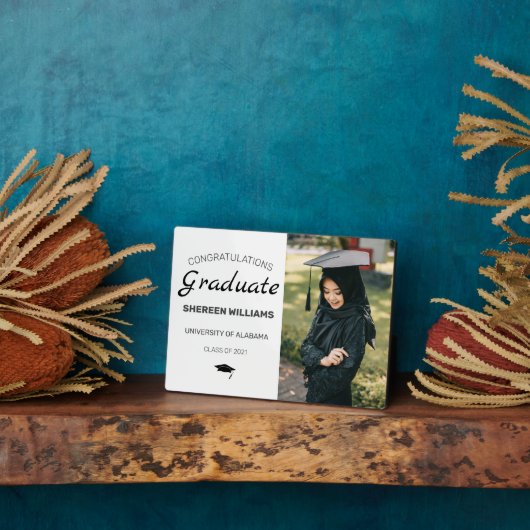 Afstuderen Modern Gefeliciteerd Foto Fotoplaat (Zijkant)