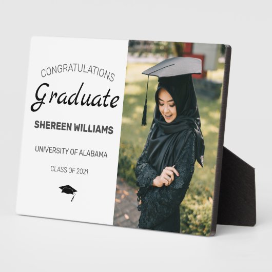 Afstuderen Modern Gefeliciteerd Foto Fotoplaat (Zijkant)