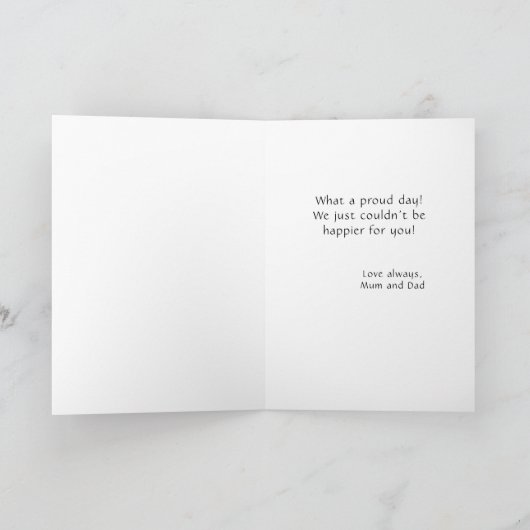 Afstuderen Modern Gefeliciteerd Foto Kaart (Binnen)