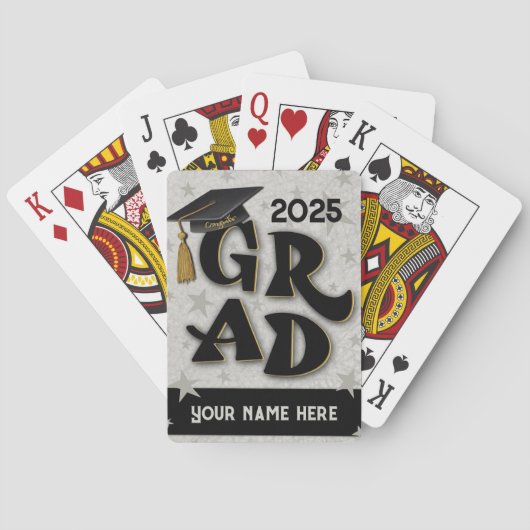 Afstuderen Modern gepersonaliseerd leuk cadeau ide Pokerkaarten (Achterkant)