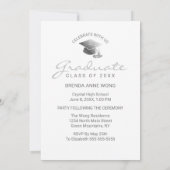 Afstuderen Modern Gray Script Typografie Aankondiging (Achterkant)