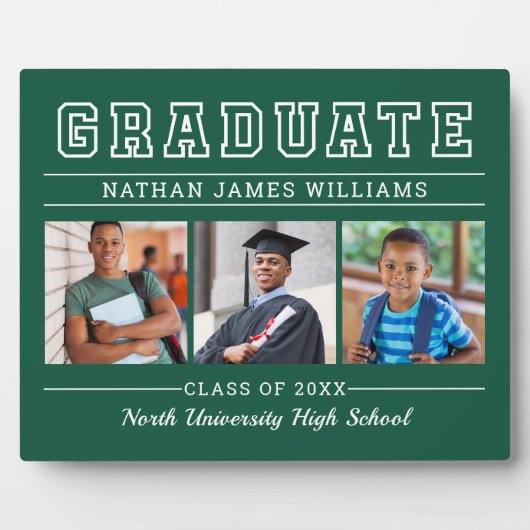 Afstuderen Modern Green 3 Photo Afstuderen Fotoplaat (Voorkant)