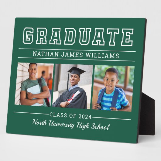 Afstuderen Modern Green 3 Photo Afstuderen Fotoplaat (Zijkant)