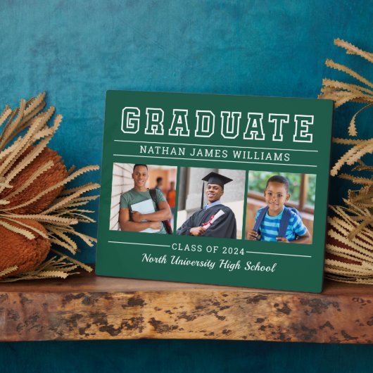 Afstuderen Modern Green 3 Photo Afstuderen Fotoplaat (Zijkant)