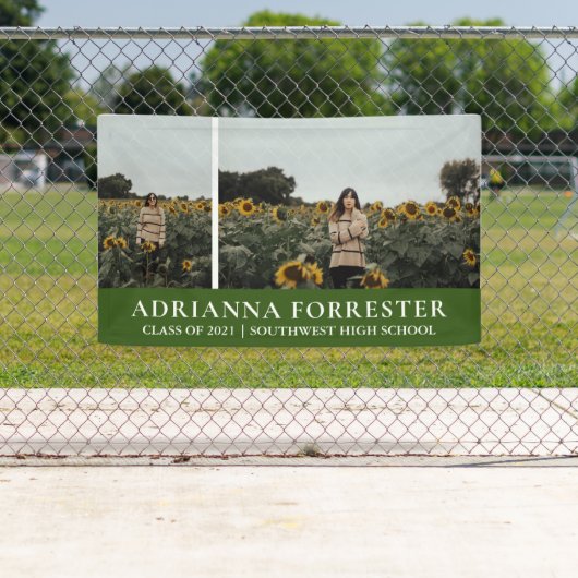Afstuderen Modern Groen | Twee fotobanner Spandoek (Insitu)