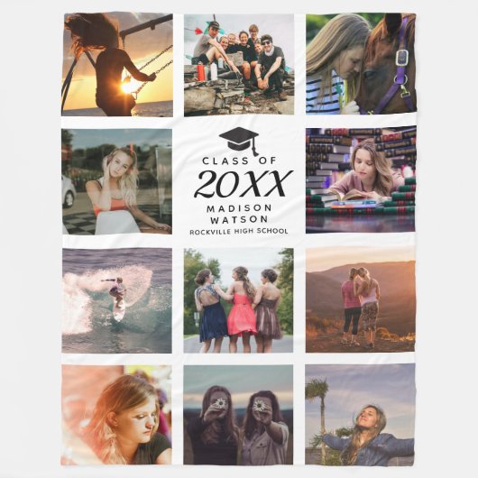 Afstuderen Modern installagram Foto collage Fleece Deken (Voorkant)