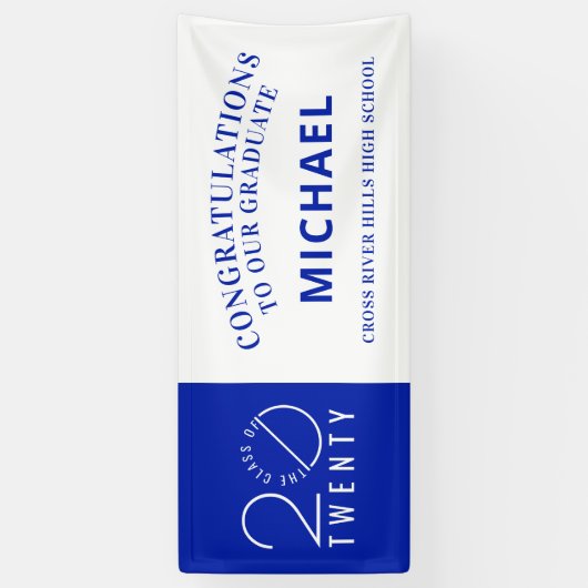 Afstuderen Modern Minimal CLASS VAN 20 TWENTY Spandoek (Verticaal)