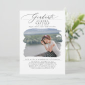 Afstuderen Modern Minimal Fotouitnodiging Kaart (Staand voorkant)