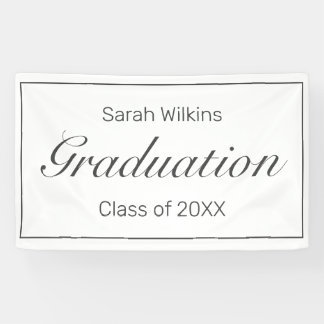 Afstuderen Modern Minimal White Black Spandoek