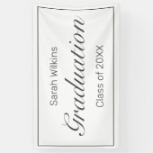 Afstuderen Modern Minimal White Black Spandoek (Verticaal)