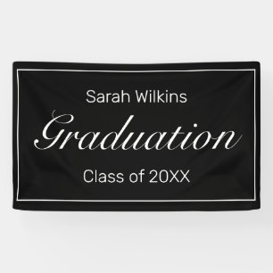 Afstuderen Modern Minimalist Black White Spandoek