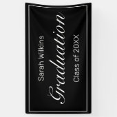 Afstuderen Modern Minimalist Black White Spandoek (Verticaal)