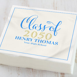 Afstuderen Modern Minimalist Script Class of Blue Servet